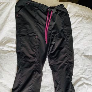 black scrub pants